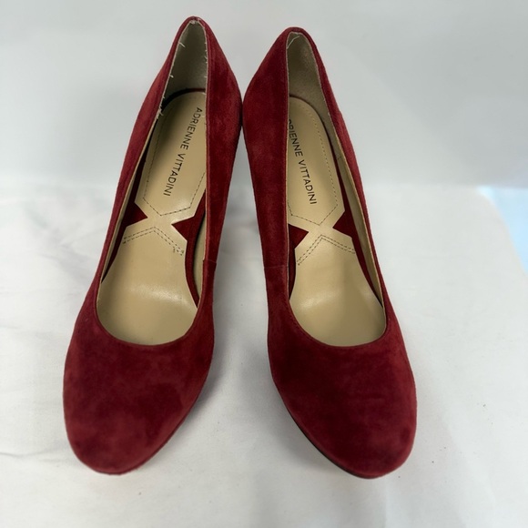 Adrienne Vittadini Faux Suede Shoes Heels  Size 7M    Dark Mauve/ Red - Picture 5 of 9